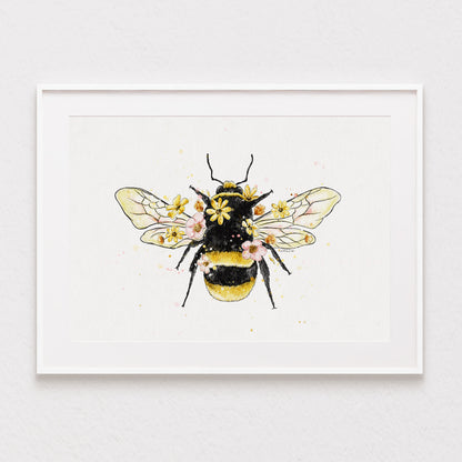 Bumble Bee Watercolour Print 🐝
