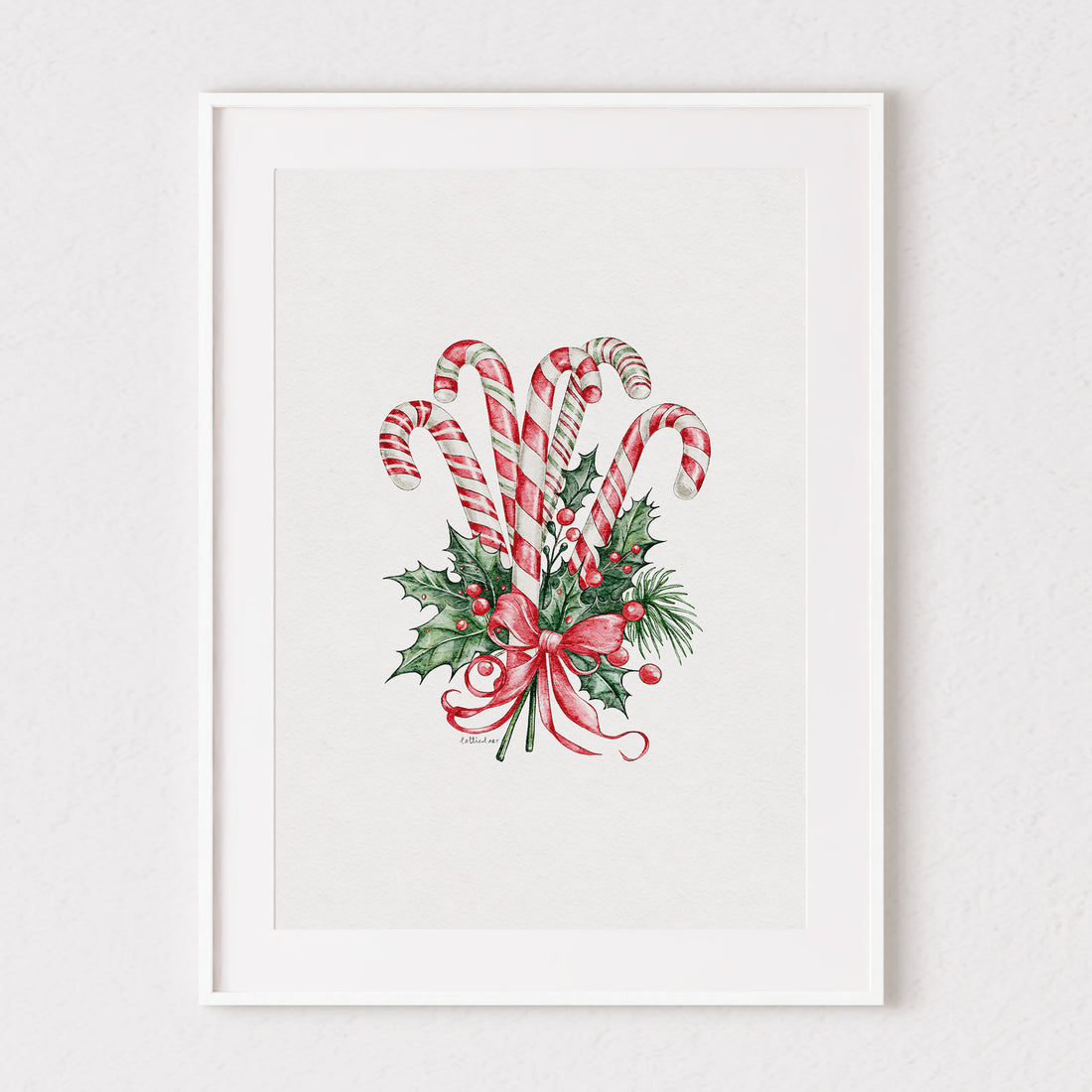 Candy Cane Bouquet Watercolour Print 🍭