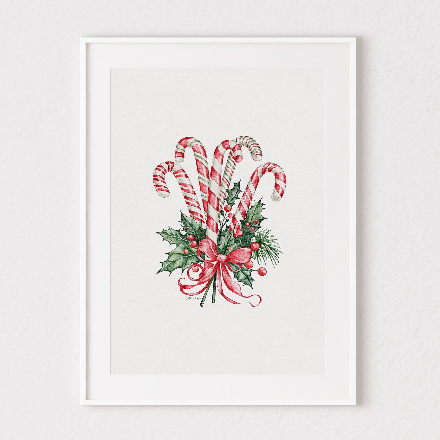 Candy Cane Bouquet Watercolour Print 🍭