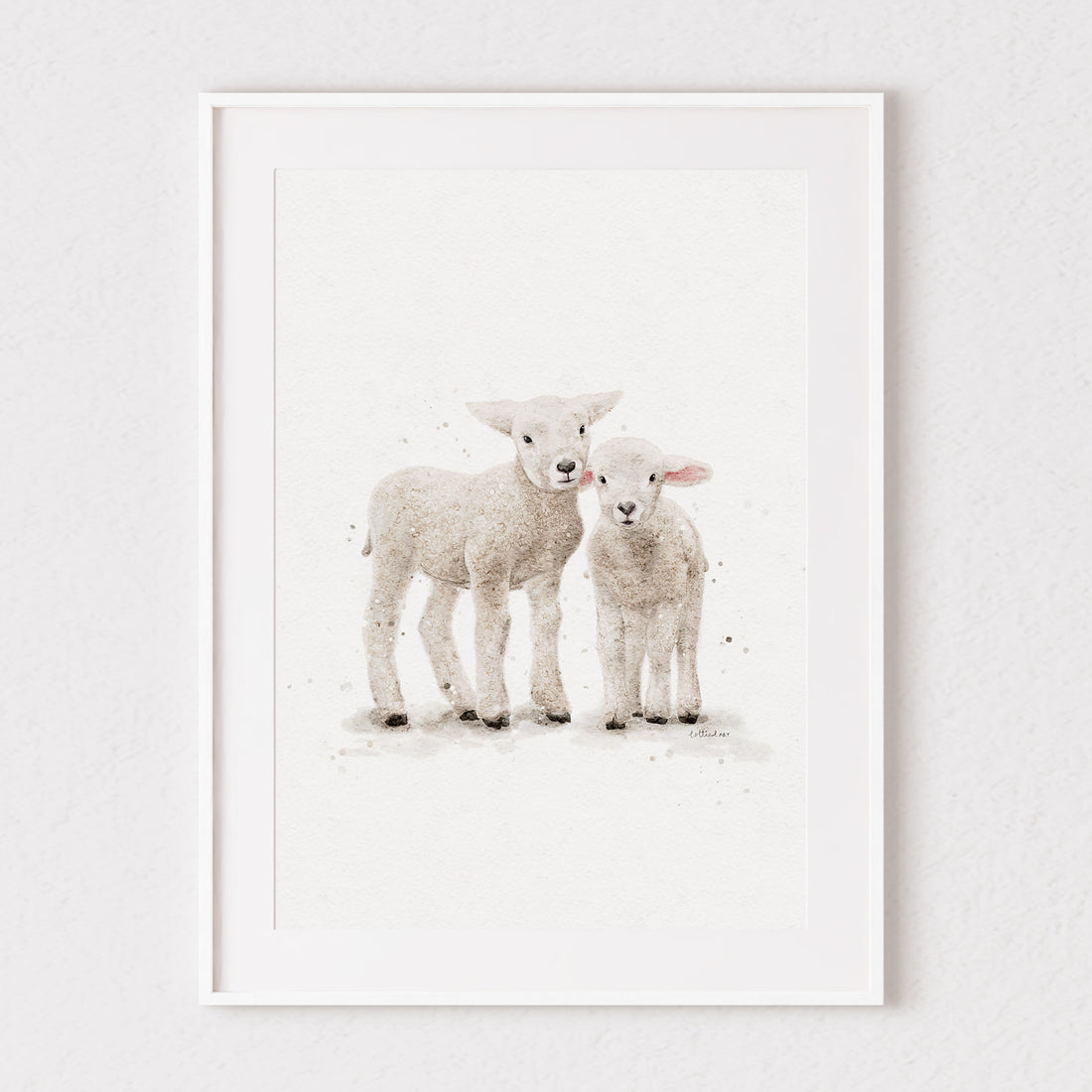 Lovely Little Lambs Watercolour Print 🐑