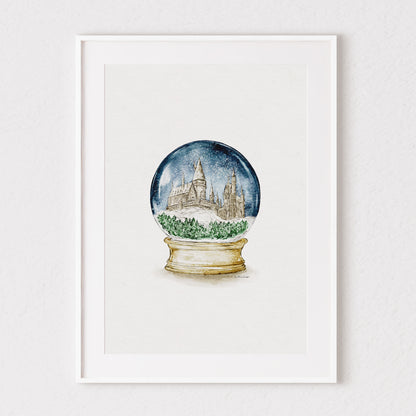 HP Inspired Snow Globe Watercolour Print 🏰