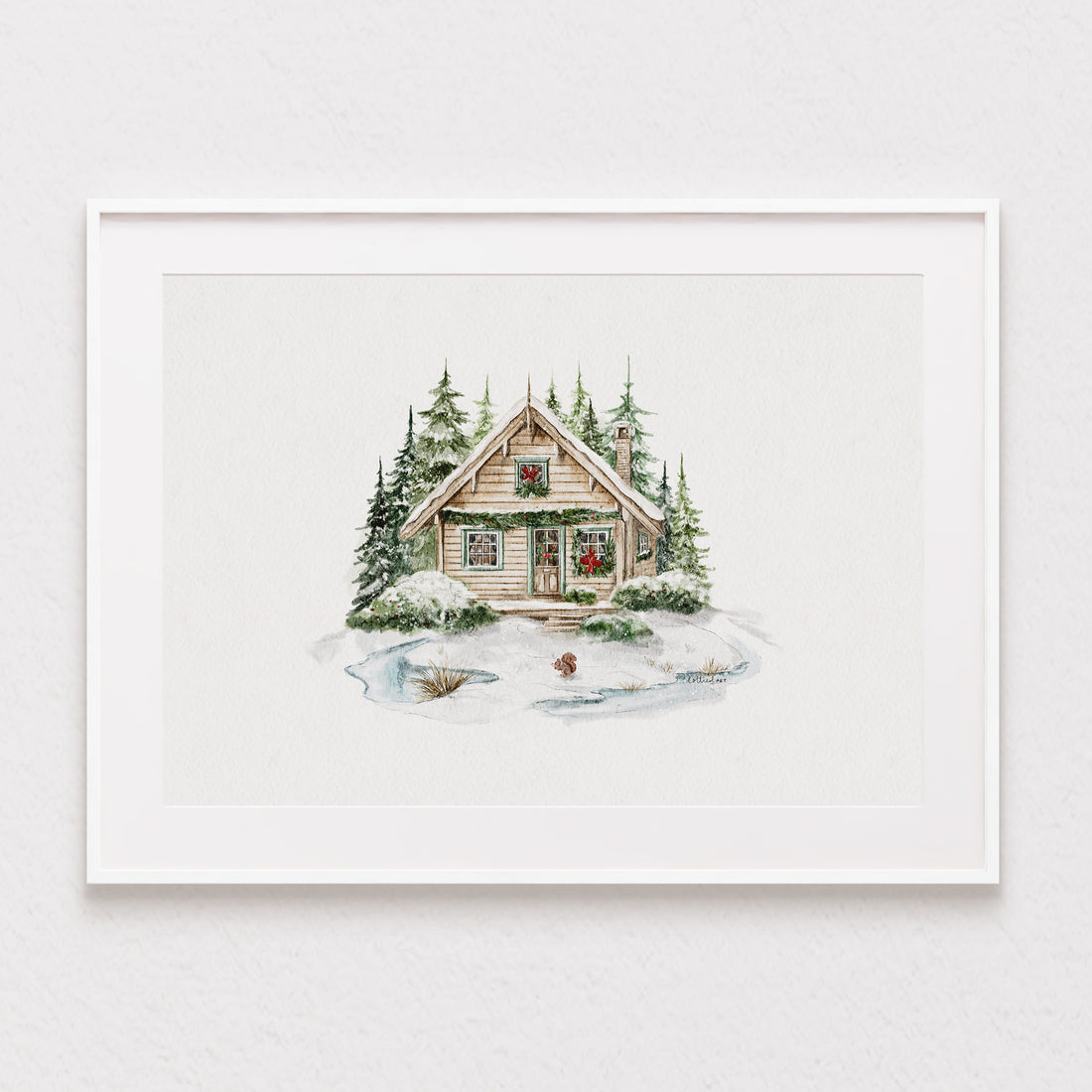 Winter Cabin Fine Art Print 🌲