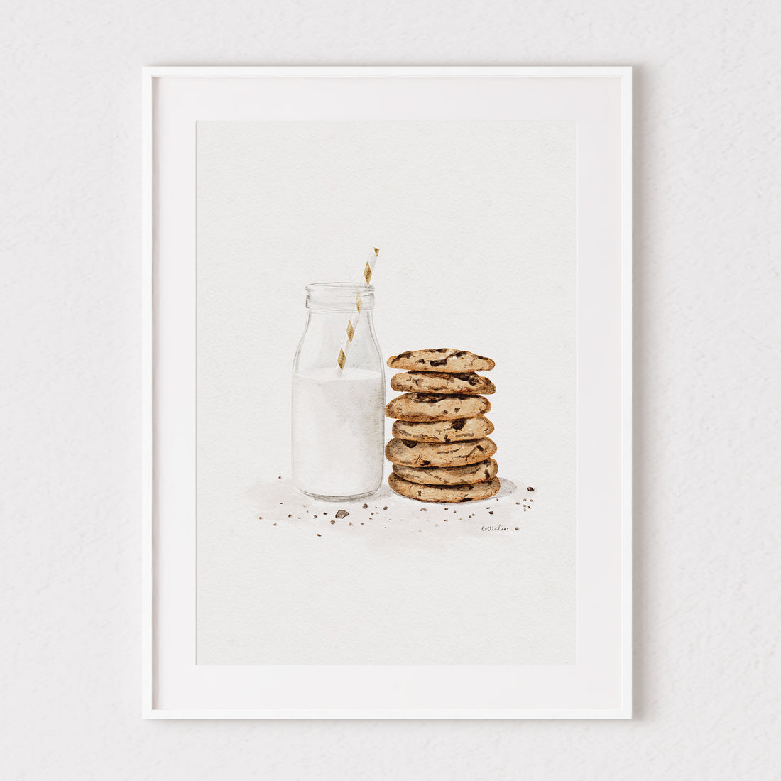Milk &amp; Cookies Watercolour Print 🍪