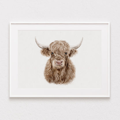 Highland Cow Watercolour Print 🤎