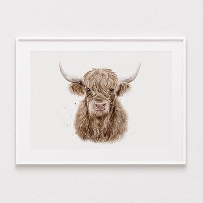 Highland Cow Watercolour Print 🤎