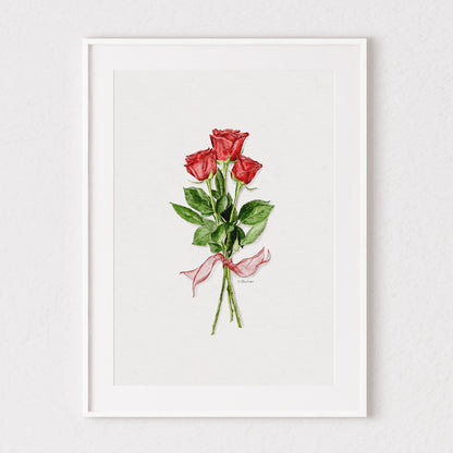 Roses Are Red Watercolour Print 🌹