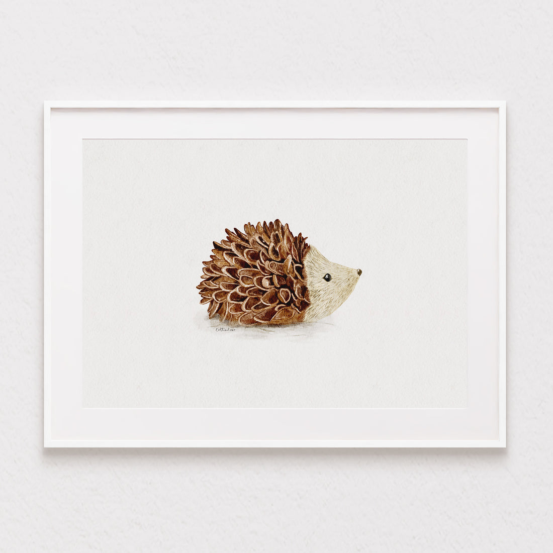 Hedgehog Pinecone Watercolour Print 🦔