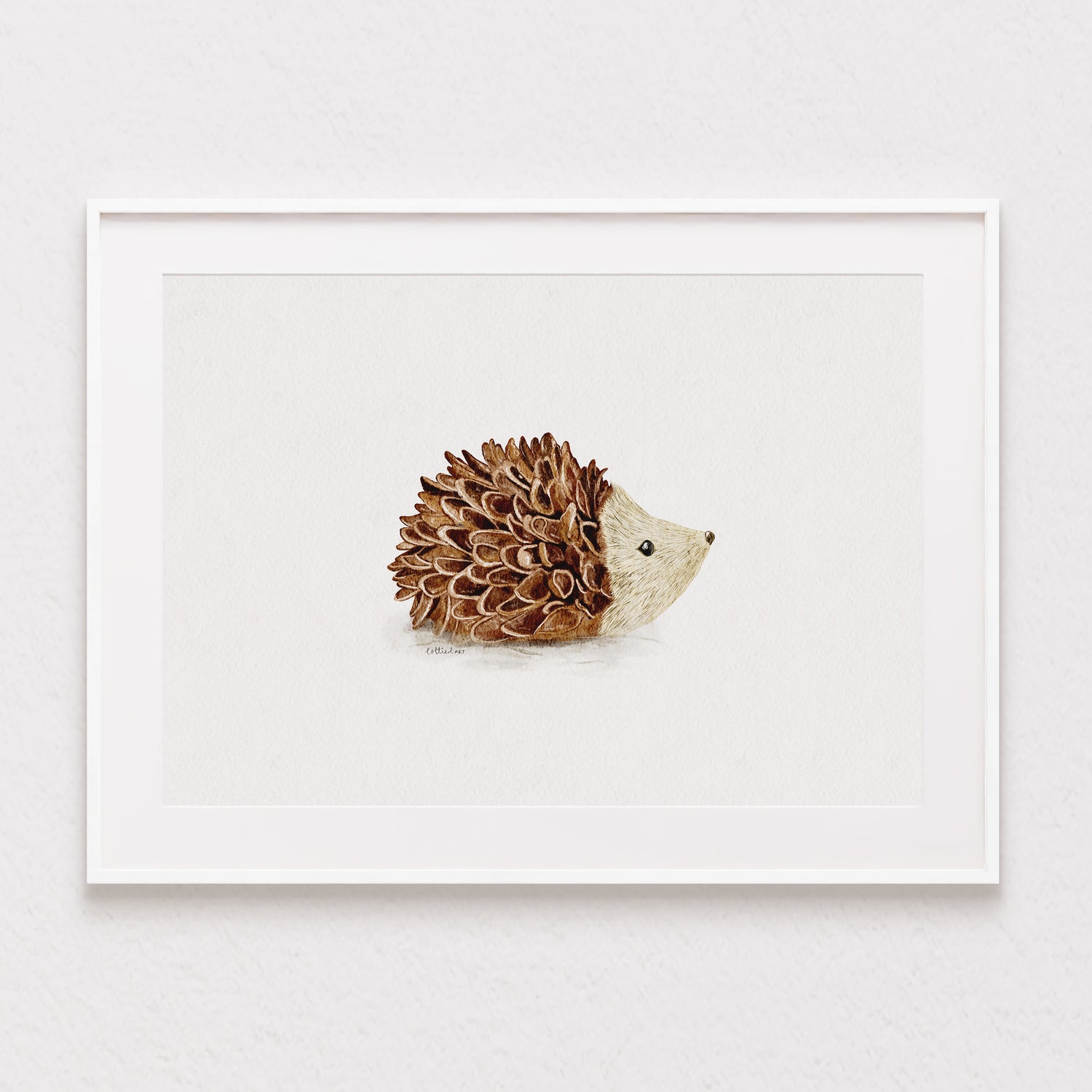 Hedgehog Pinecone Watercolour Print 🦔