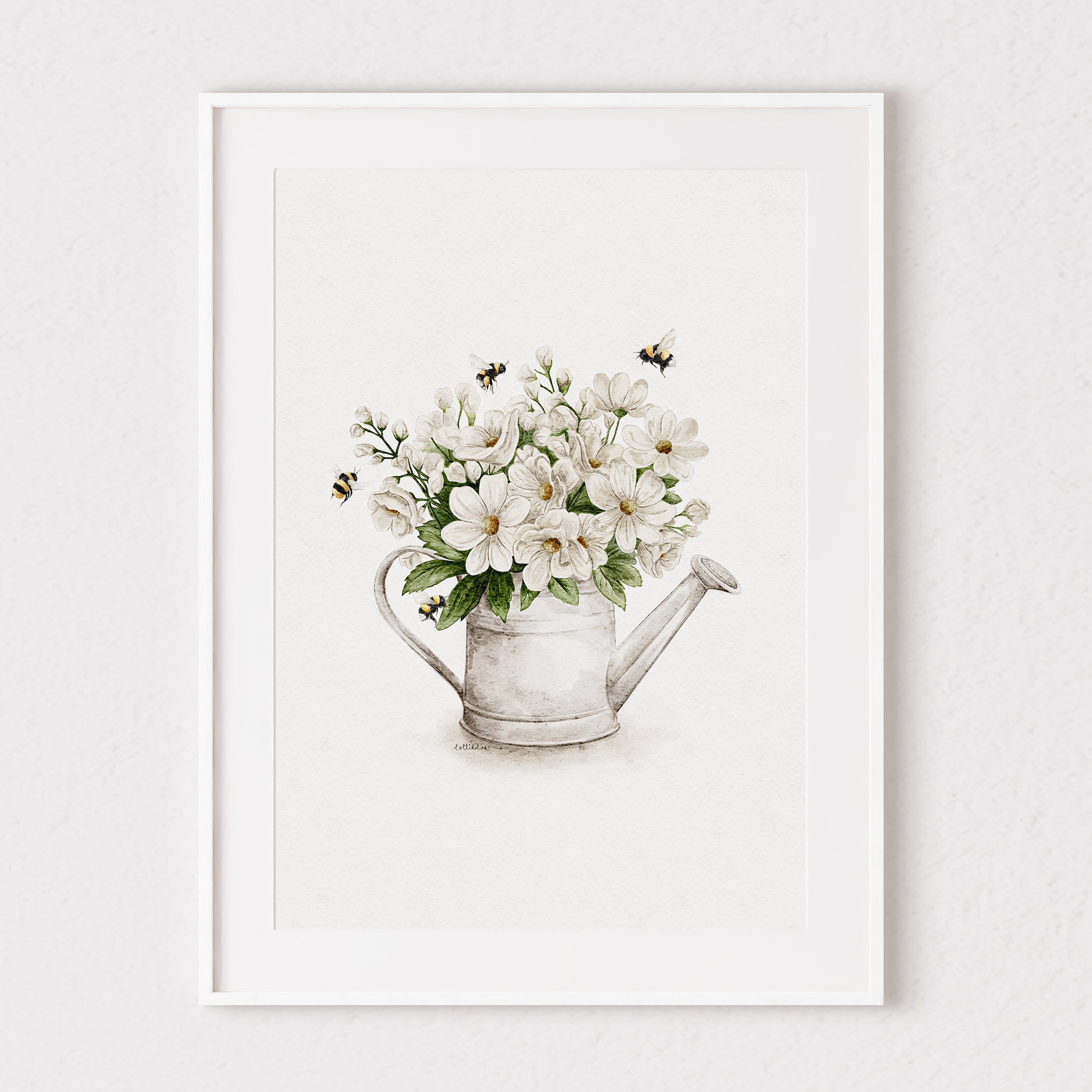 Bee-utiful Flowers Watercolour Print 🐝