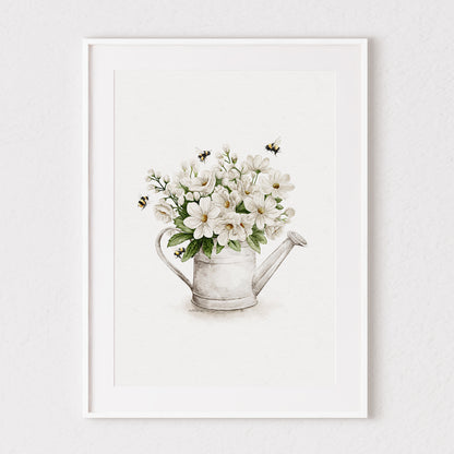 Bee-utiful Flowers Watercolour Print 🐝