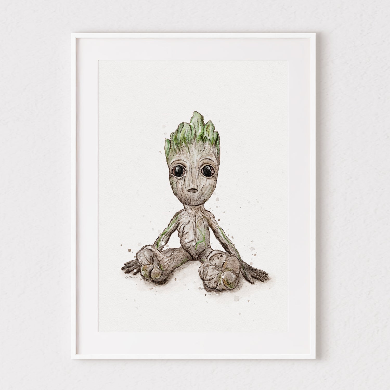 Baby Groot Inspired Watercolour Print 🌱