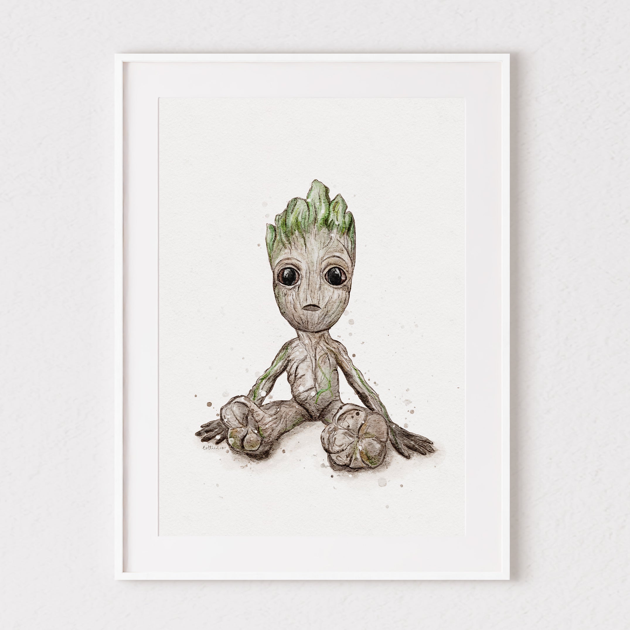 Baby Groot Inspired Watercolour Print 🌱