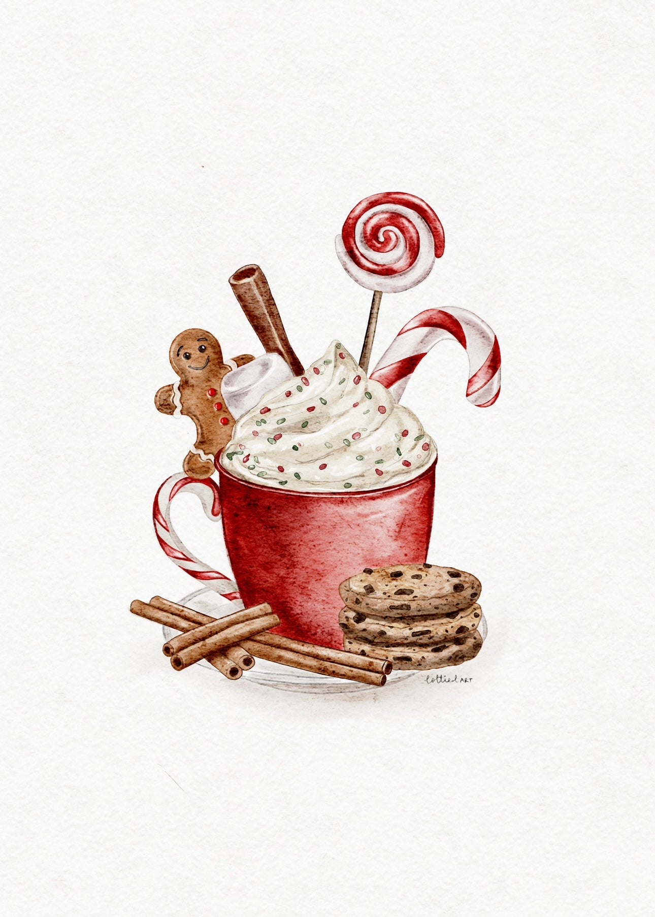 Hot Cuppa Cocoa Watercolour Print ☕️