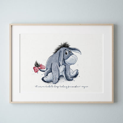 Eeyore Inspired Watercolour Print 💙
