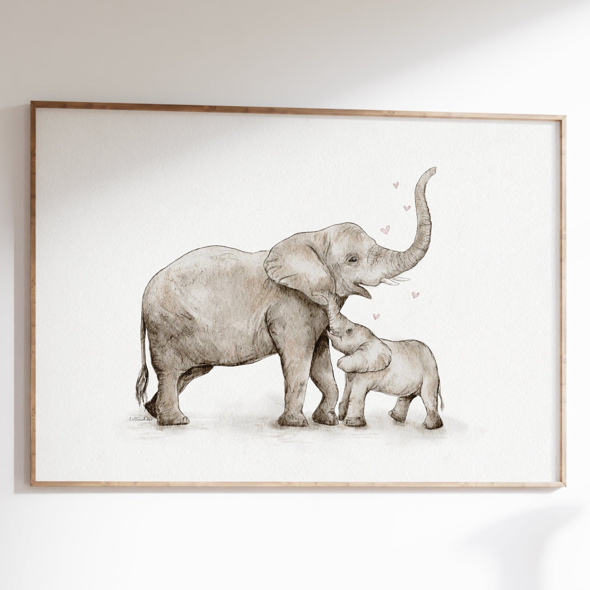 Elephant Love Watercolour Print 🐘