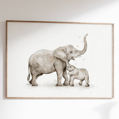 Elephant Love Watercolour Print 🐘