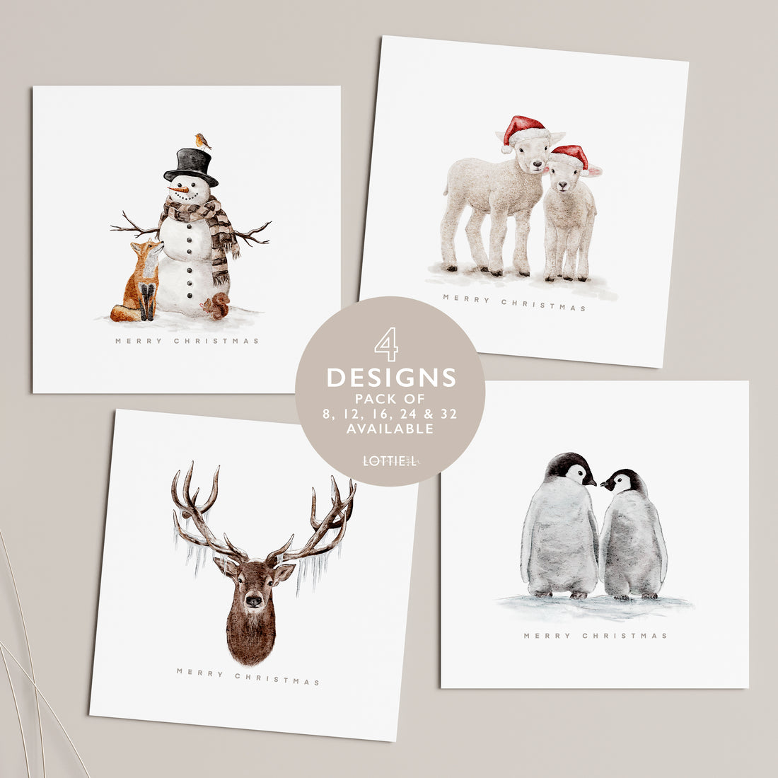 Festive Favourites - Christmas Card Set - Pack of 8, 12, 16, 24 or 32