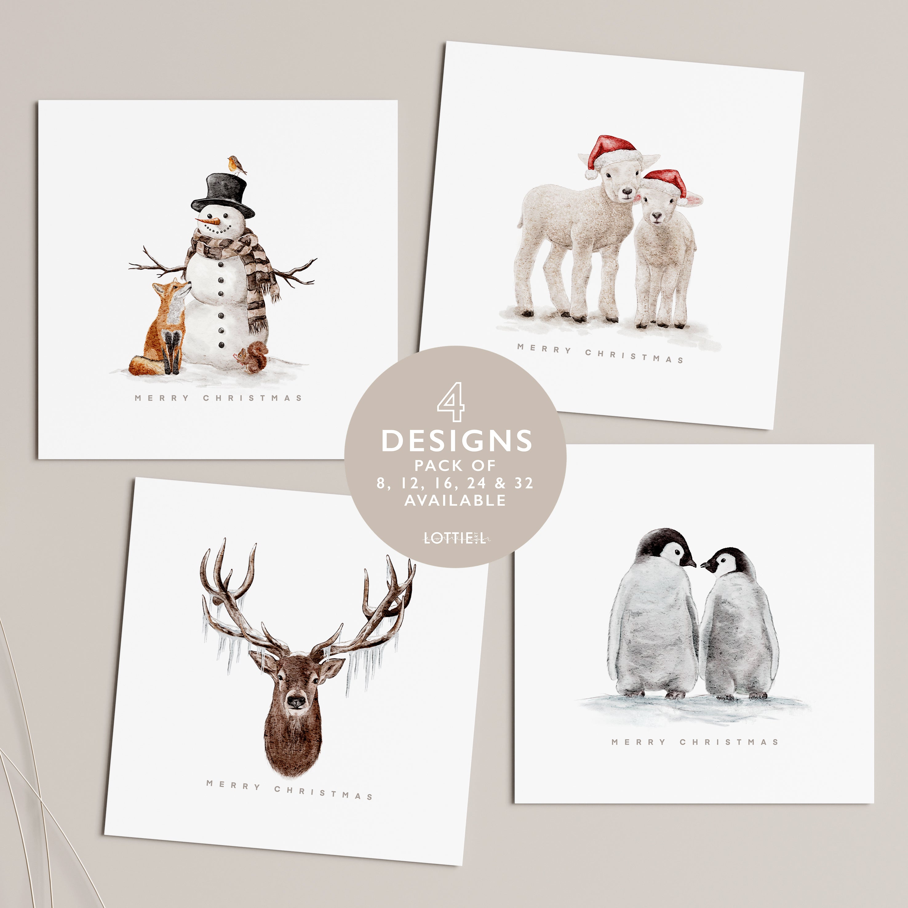 Festive Favourites - Christmas Card Set - Pack of 8, 12, 16, 24 or 32