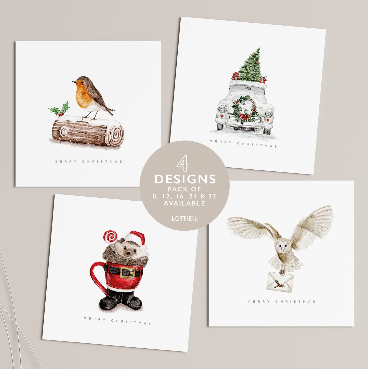 Festive Feeling - Christmas Card Set - Pack of 8, 12, 16, 24 or 32