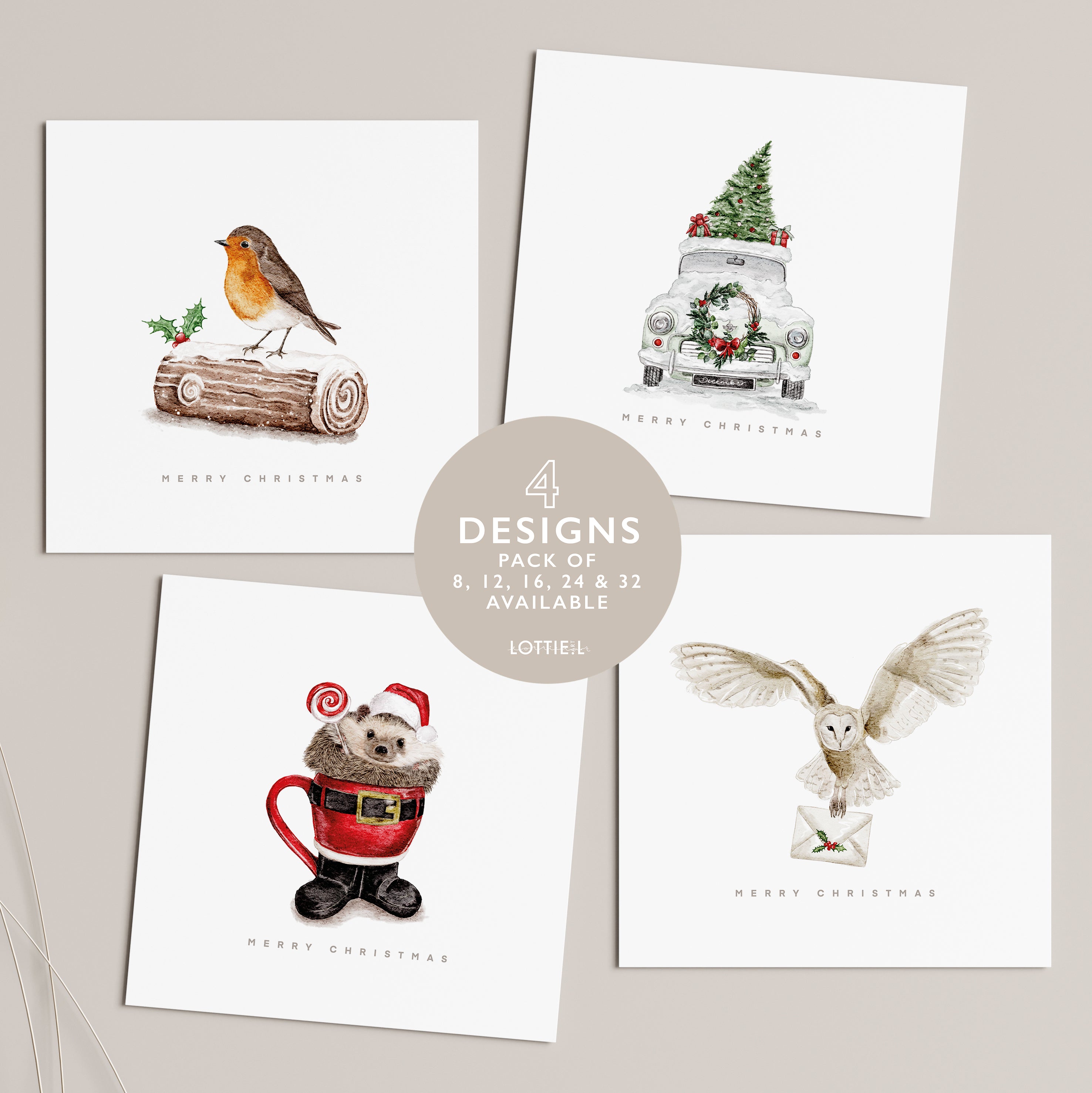 Festive Feeling - Christmas Card Set - Pack of 8, 12, 16, 24 or 32
