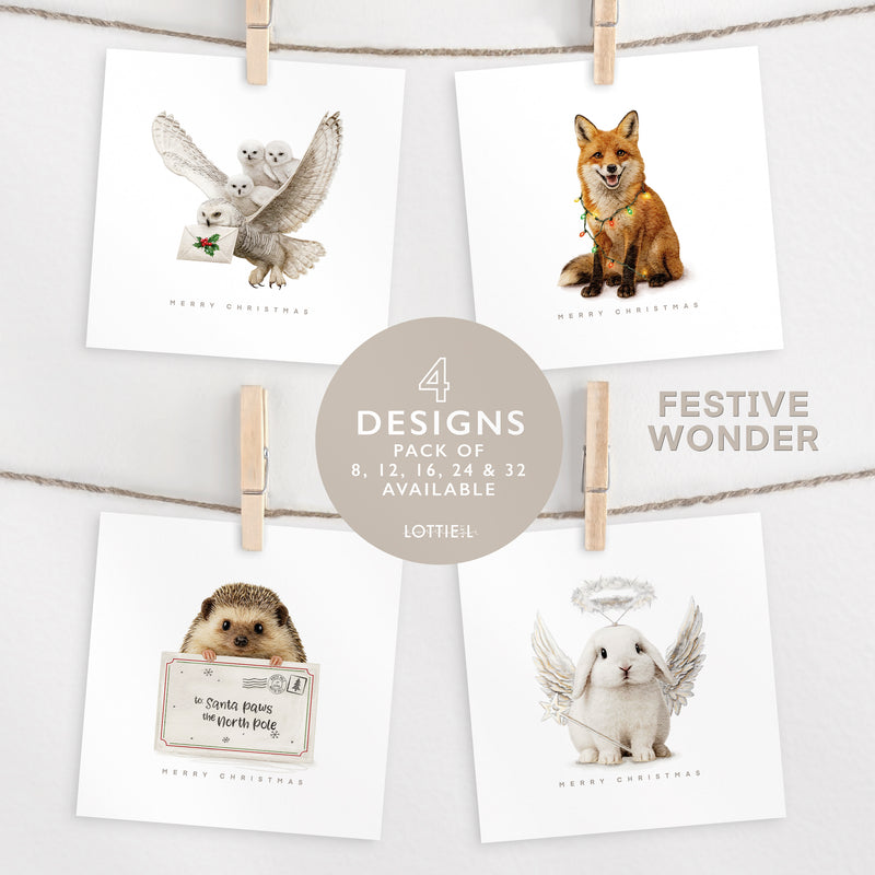 Festive Wonder - Christmas Card Set - Pack of 8, 12, 16, 24 or 32