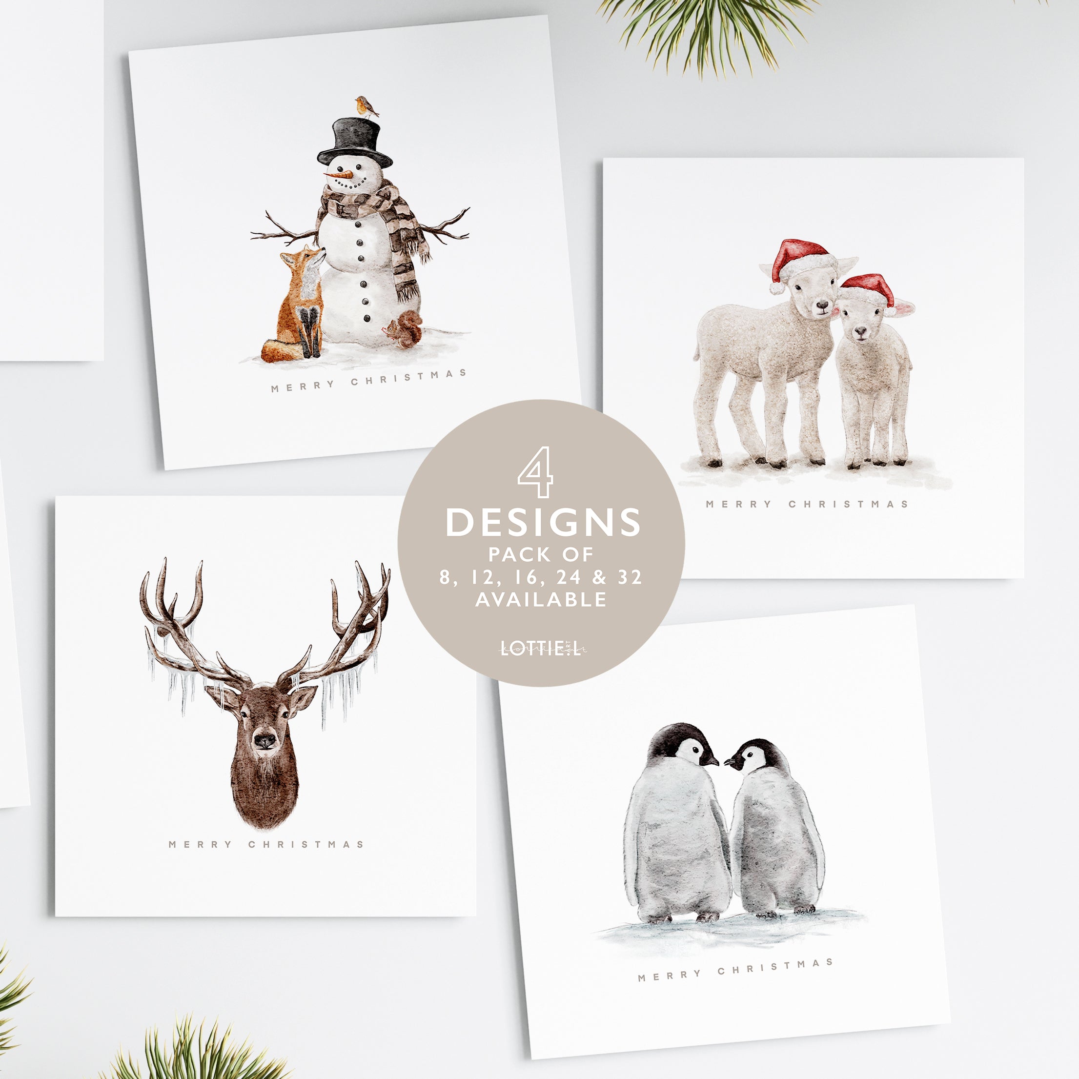 Festive Favourites - Christmas Card Set - Pack of 8, 12, 16, 24 or 32
