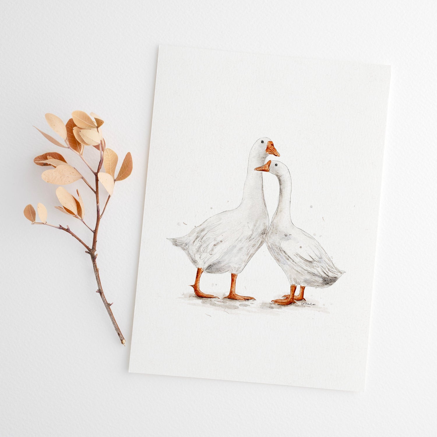 Geese Watercolour Print 🧡