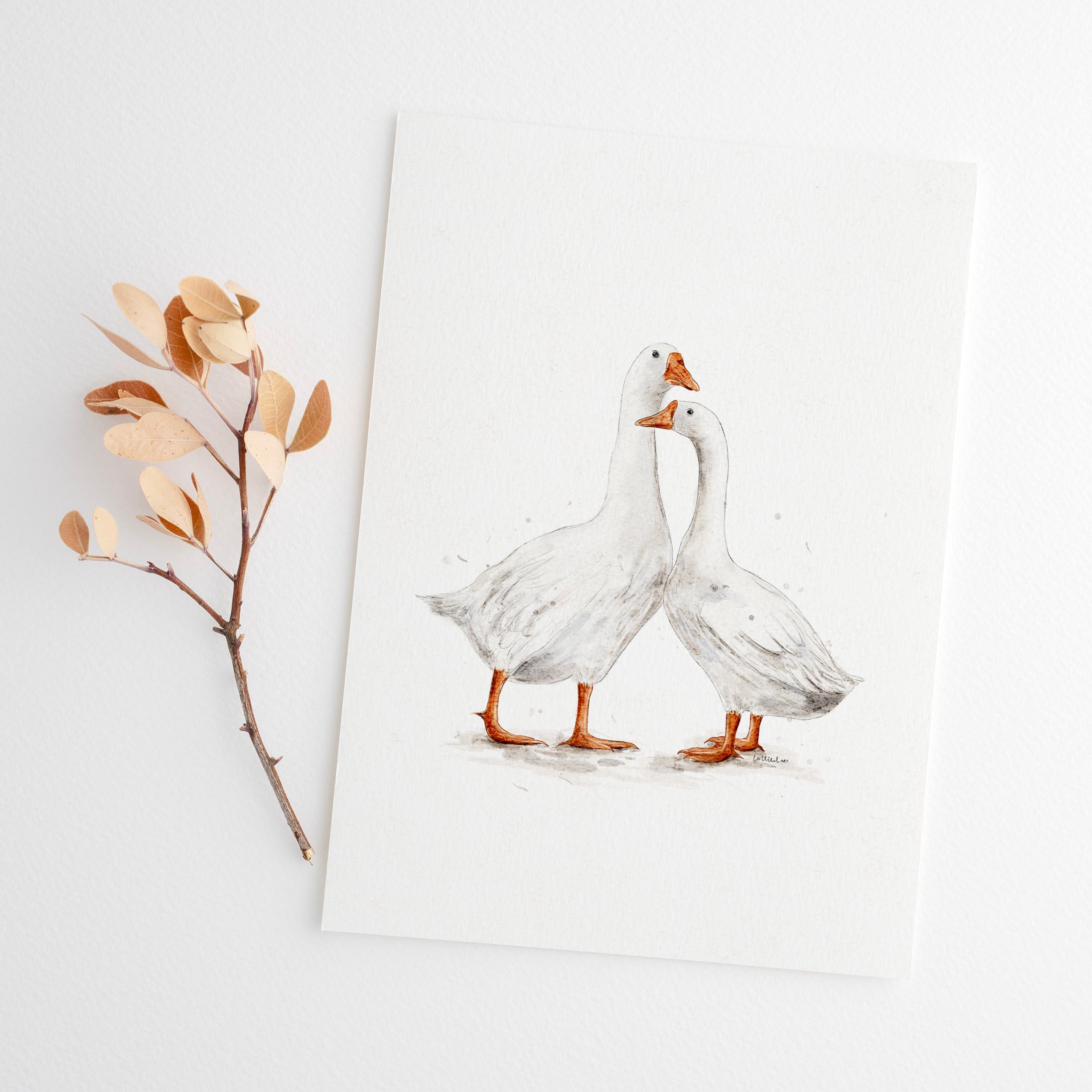 Geese Watercolour Print 🧡