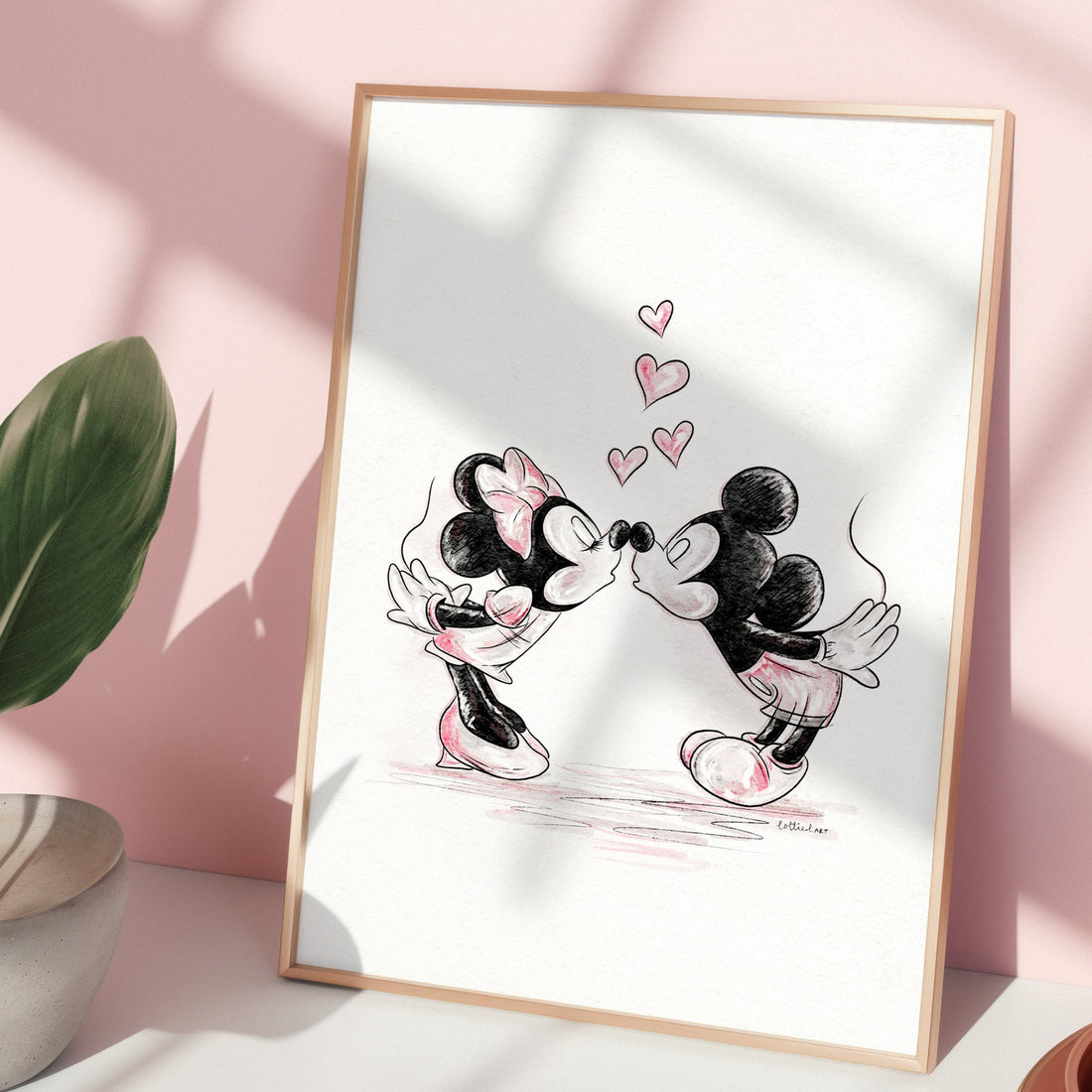 Mickey &amp; Minnie Love Inspired Watercolour Print 💓