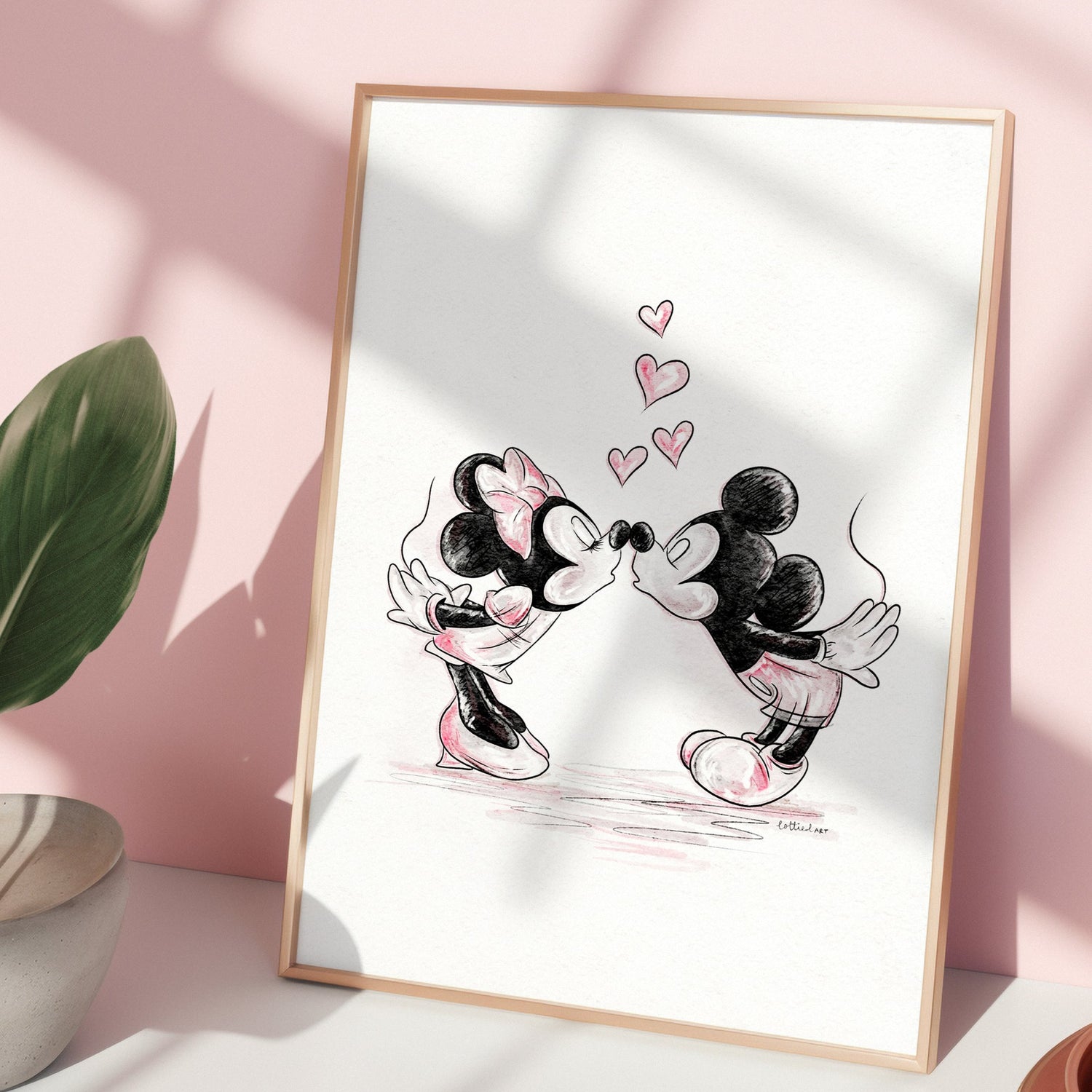 Mickey &amp; Minnie Love Inspired Watercolour Print 💓