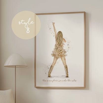 Fearless Taylor Eras Tour Inspired Watercolour Print 💫