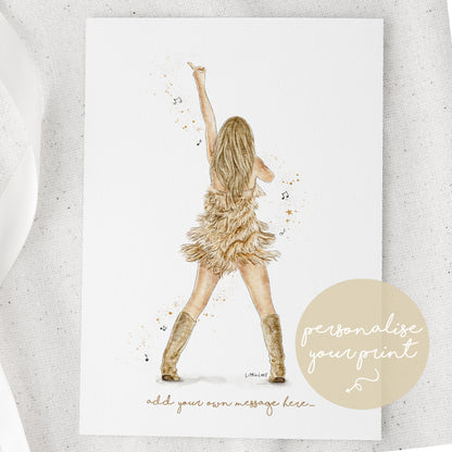 Fearless Taylor Eras Tour Inspired Watercolour Print 💫