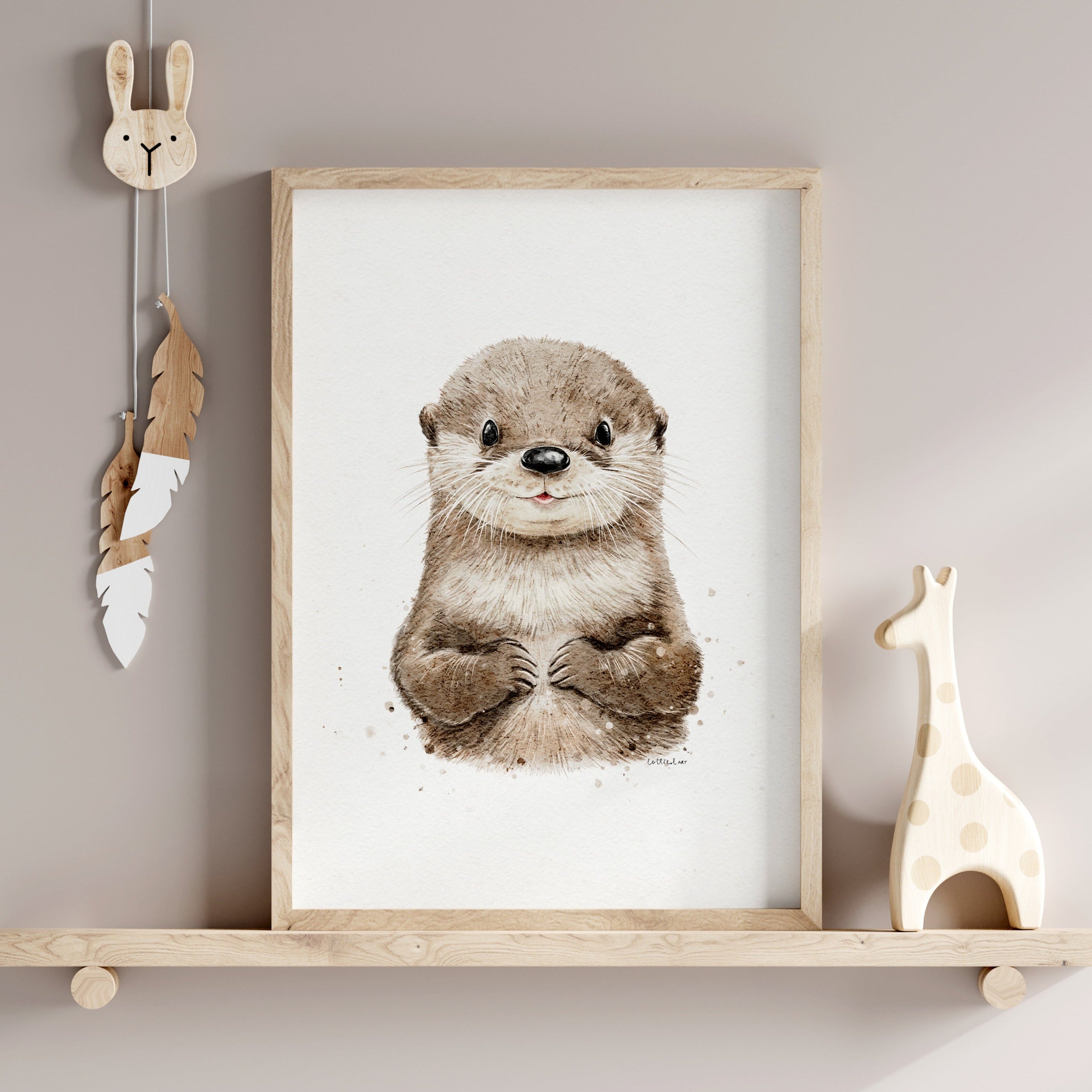 Baby Otter Watercolour Print 🦦