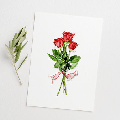 Roses Are Red Watercolour Print 🌹