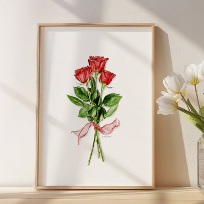 Roses Are Red Watercolour Print 🌹
