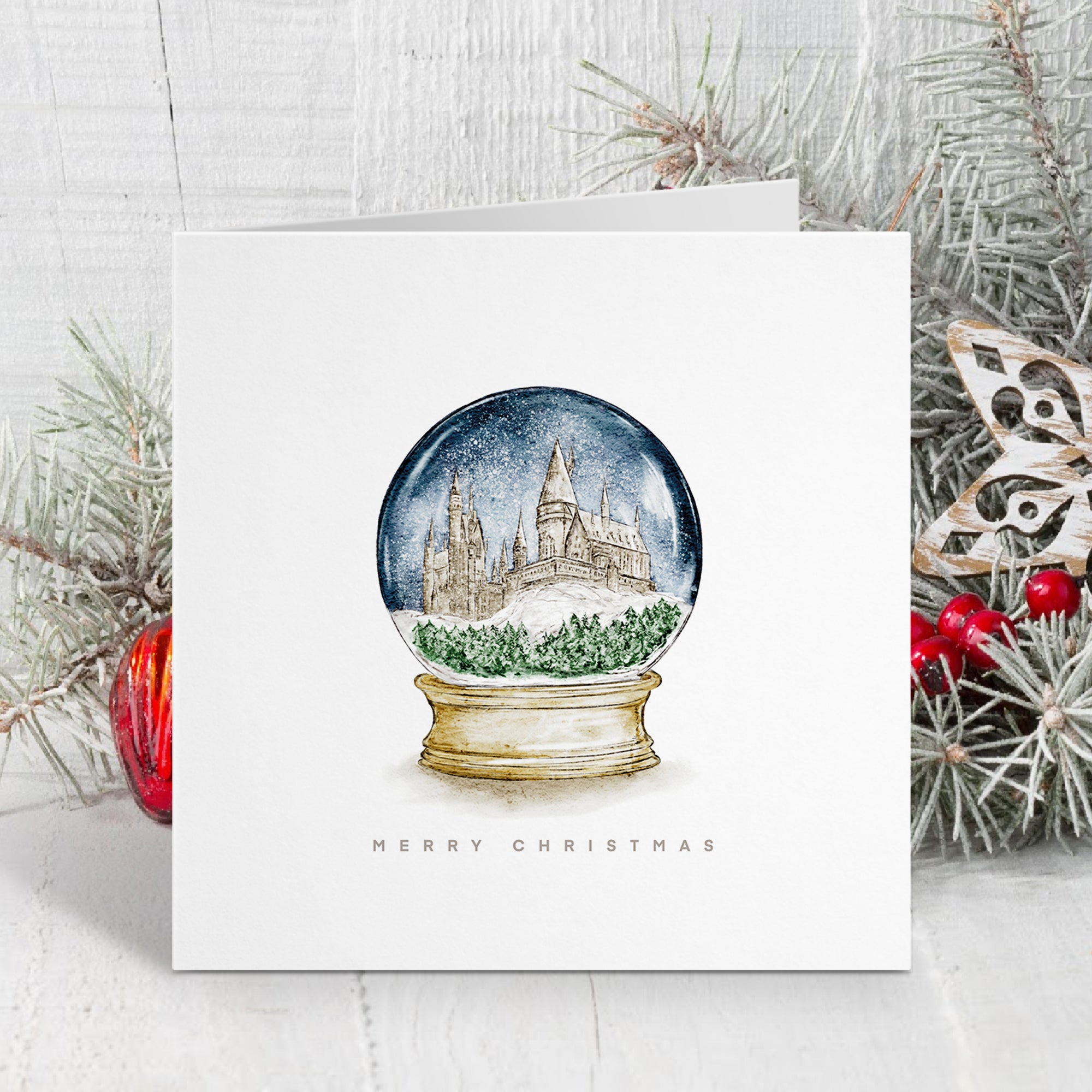 The Magical Castle Snow Globe - Christmas Card
