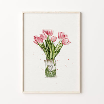 Tulip Vase Watercolour Print 🌷