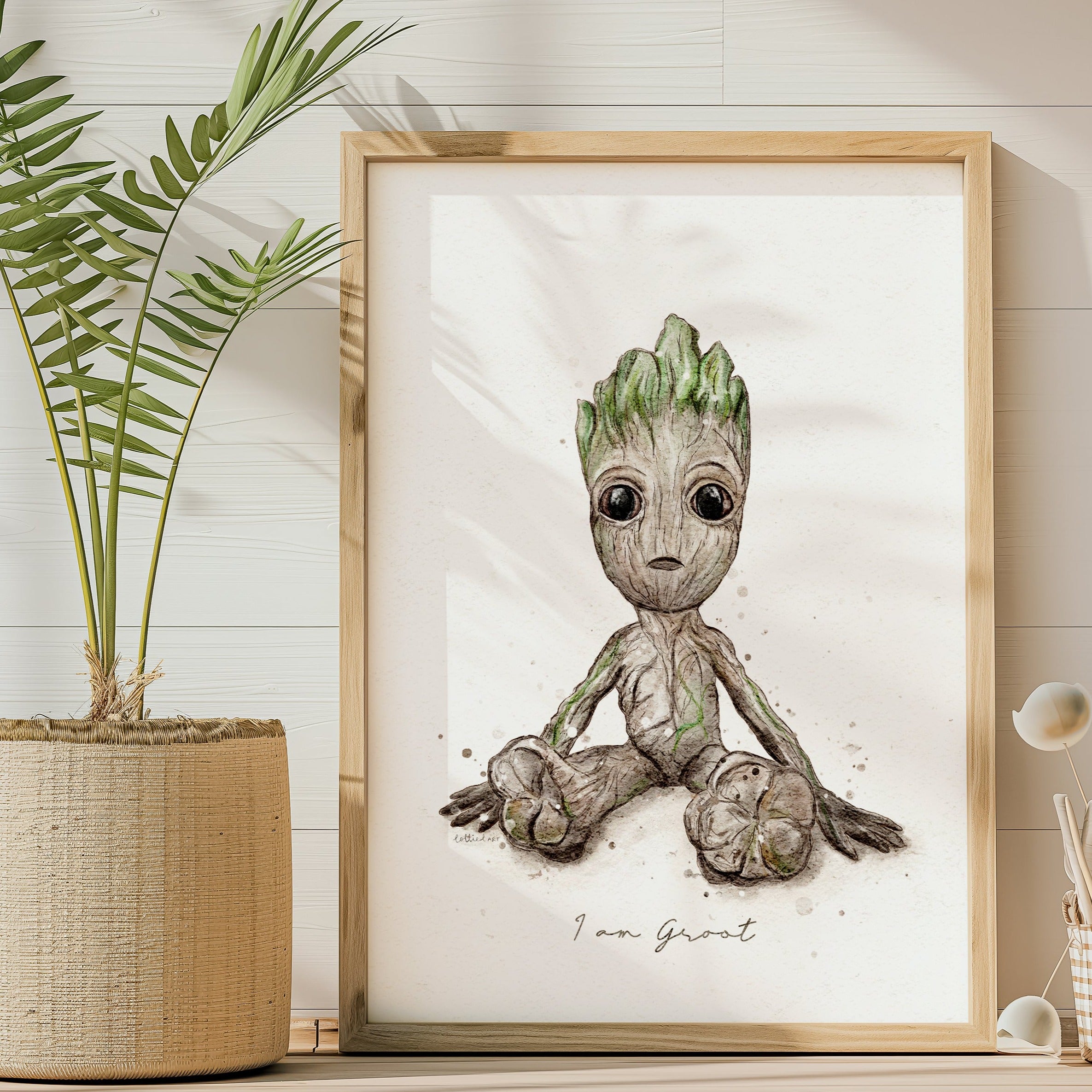 Baby Groot Inspired Watercolour Print 🌱