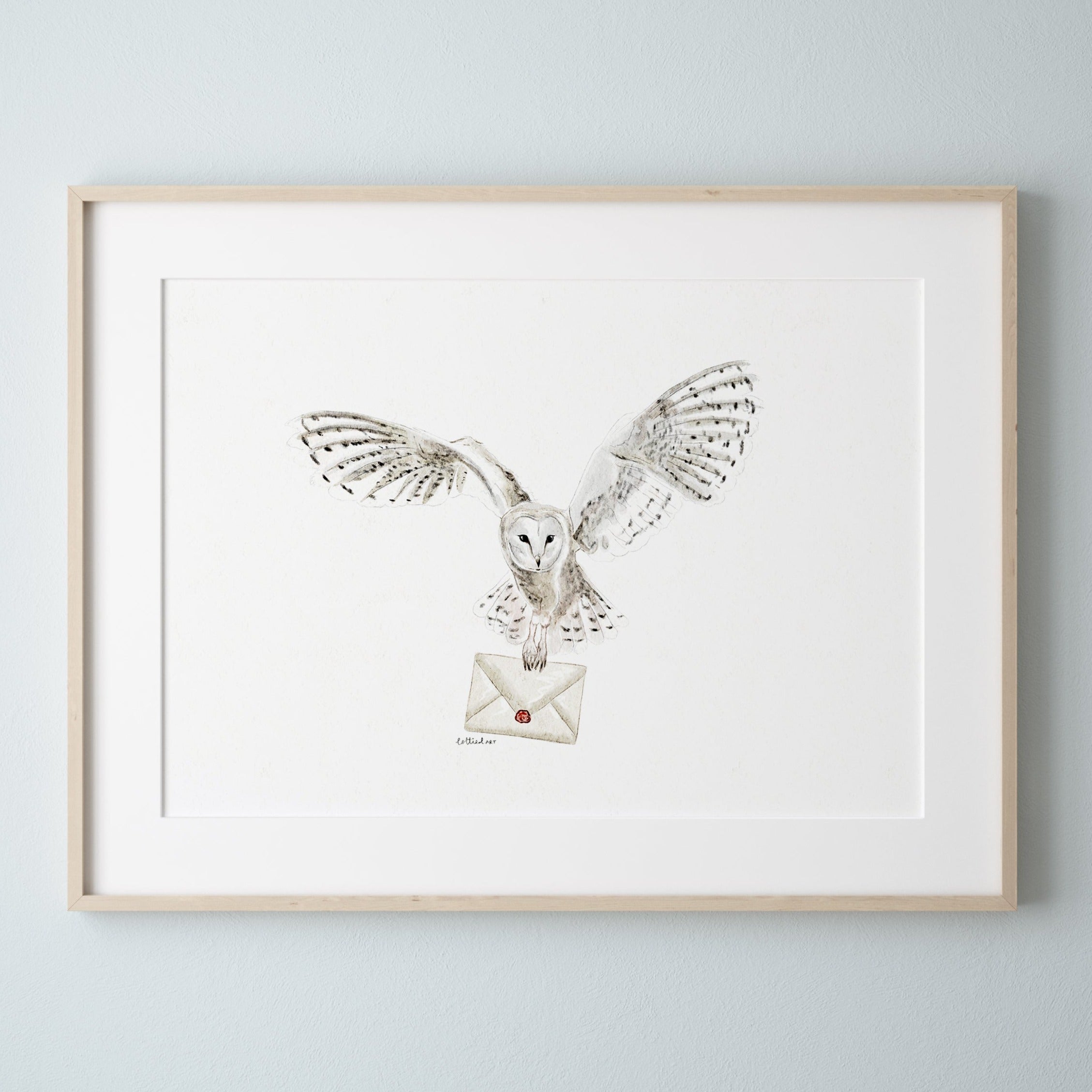 Hedwig Inspired Owl Mail Watercolour Print 💌