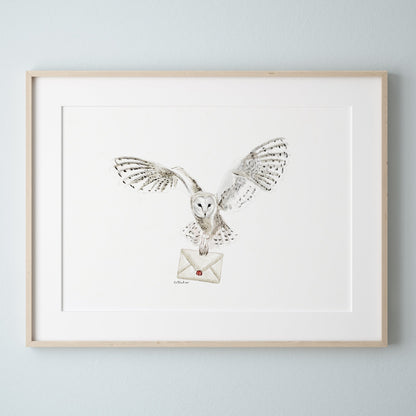 Hedwig Inspired Owl Mail Watercolour Print 💌