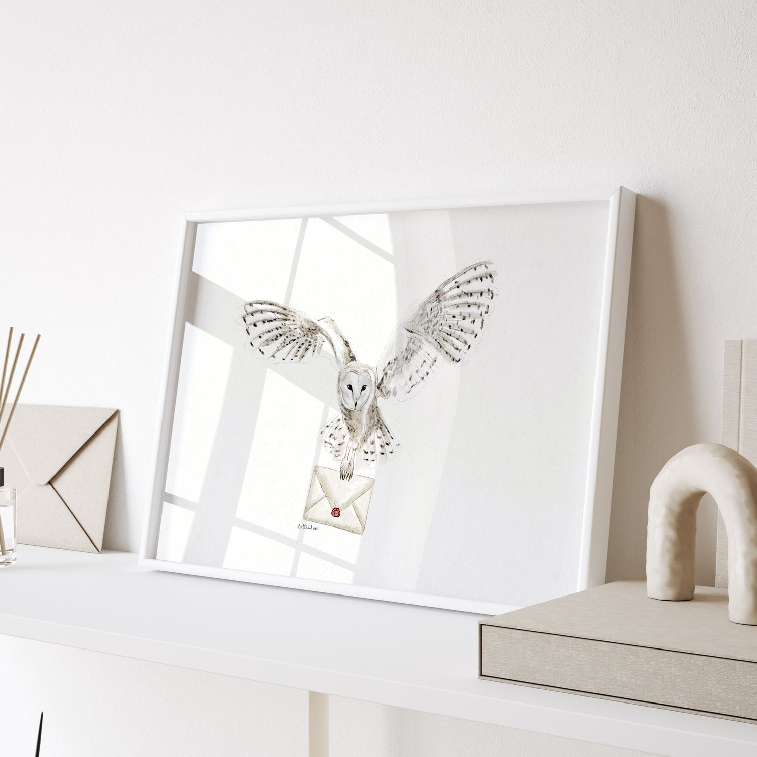 Hedwig Inspired Owl Mail Watercolour Print 💌