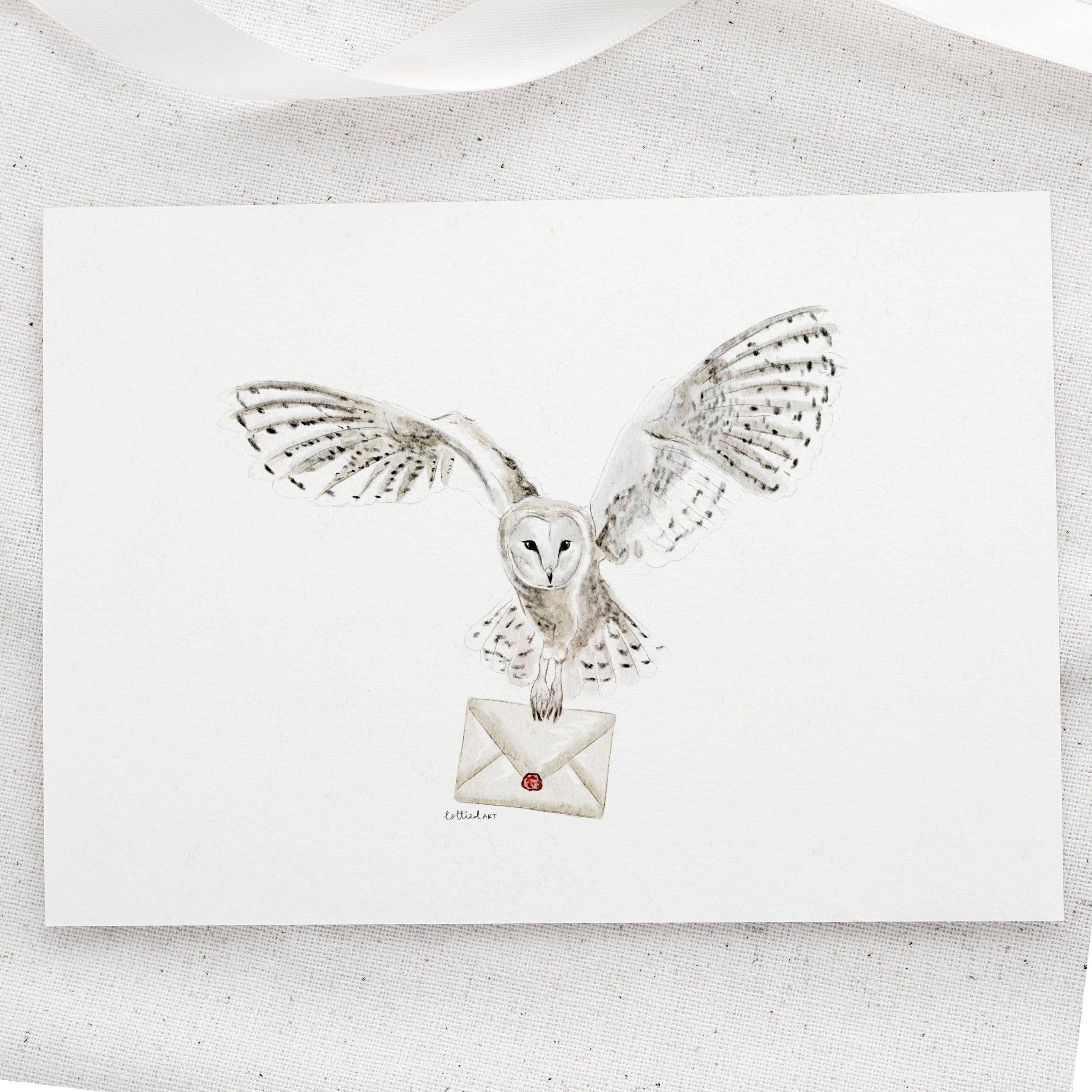 Hedwig Inspired Owl Mail Watercolour Print 💌