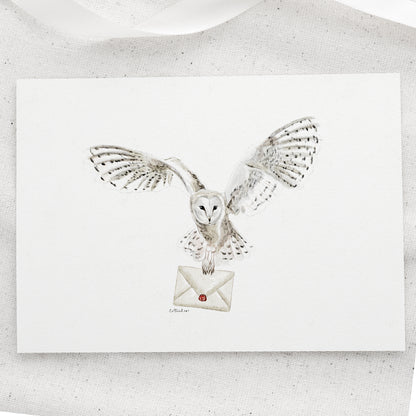 Hedwig Inspired Owl Mail Watercolour Print 💌