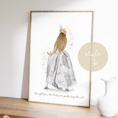 Taylor TTPD Eras Tour Inspired Watercolour Print 🎼