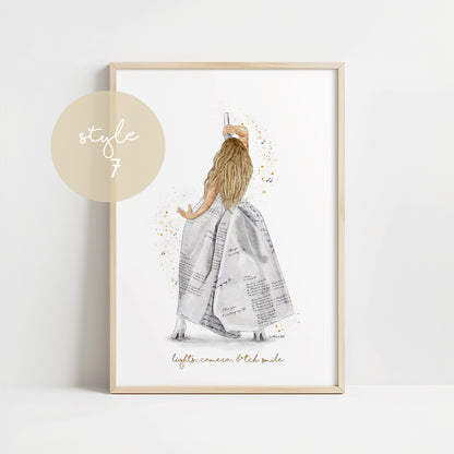 Taylor TTPD Eras Tour Inspired Watercolour Print 🎼