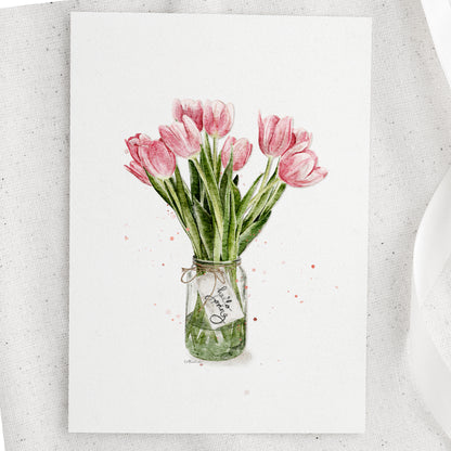 Tulip Vase Watercolour Print 🌷