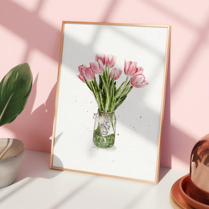 Tulip Vase Watercolour Print 🌷