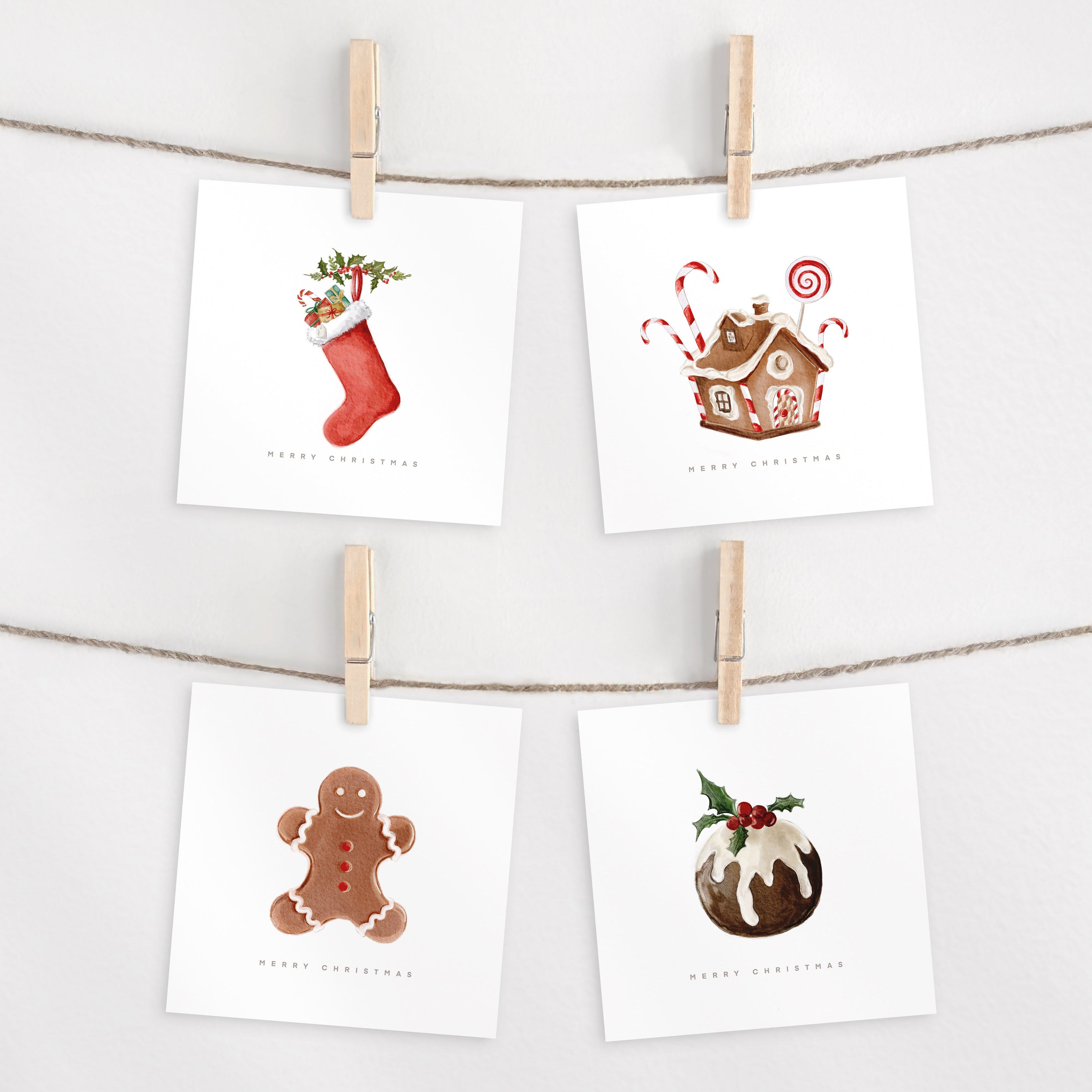 Festive Treats  - Christmas Card Set - Pack of 8, 12, 16, 24 or 32