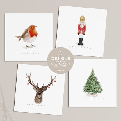 Festive Cheer - Christmas Card Set - Pack of 8, 12, 16, 24 or 32